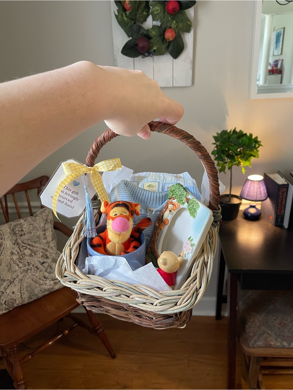 Vintage Winnie the Pooh Baby Shower Gift Basket Ready to Gift! Gift wrapped 🍯🍼🐝